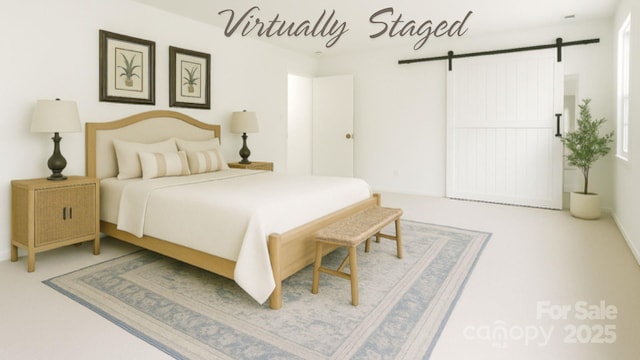 6221 Round Hill Rd, Charlotte, NC 28211 - bedroom with a barn door