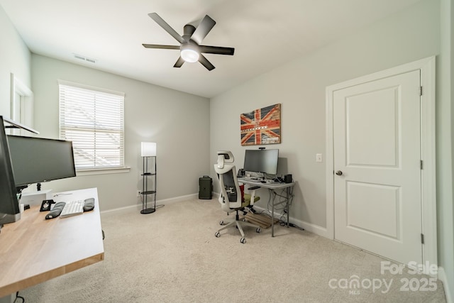 1812 Sutter Creek Dr, Waxhaw, NC 28173 - carpeted office space featuring ceiling fan and baseboards