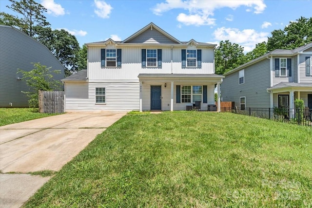 9612 Old Dowd Rd, Charlotte, NC 28214 - traditional home featuring concrete driveway, covered porch, and board and batten siding