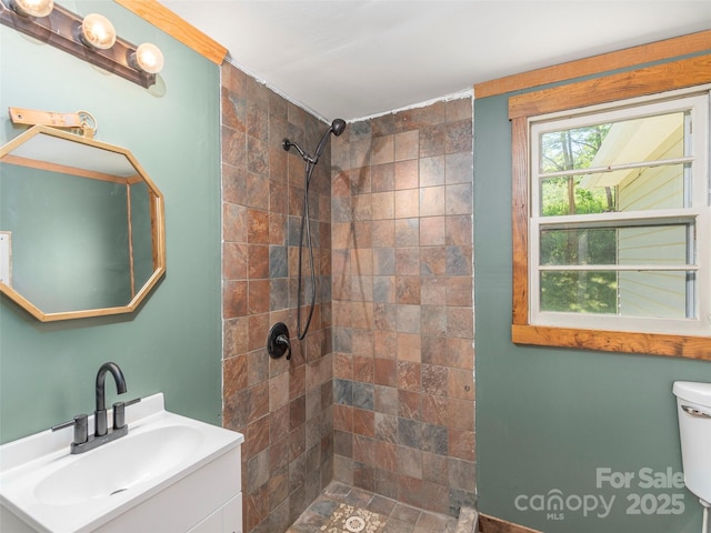 292 Cook Rd, Canton, NC 28716 - bathroom featuring tiled shower, toilet, and vanity