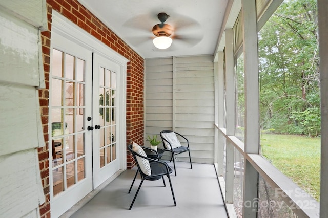 1035 Wexford Pl NW, Concord, NC 28027 - sunroom featuring french doors and ceiling fan