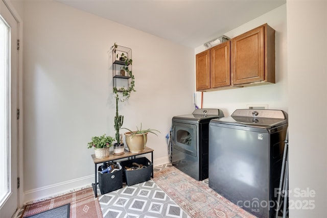 203 Lincoln St, Belmont, NC 28012 - laundry room with washing machine and clothes dryer, cabinet space, and baseboards
