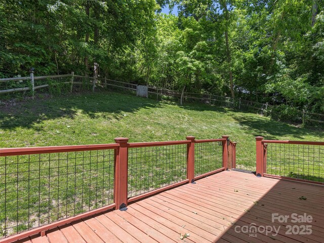 181 Junaluska Oaks Dr, Waynesville, NC 28786 - wooden terrace with a fenced backyard