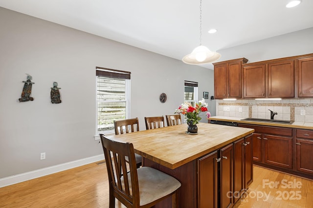 28 Richie St, Asheville, NC 28801 - kitchen featuring a sink, healthy amount of natural light, light wood finished floors, and recessed lighting