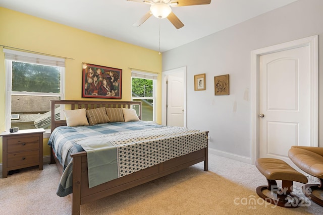 28 Richie St, Asheville, NC 28801 - bedroom featuring light colored carpet, baseboards, and a ceiling fan