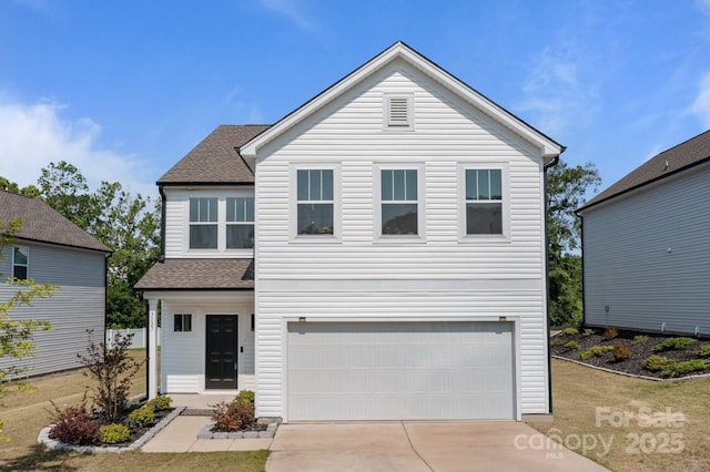 3127 Pinehills Way, Mount Holly, NC 28120 - traditional-style house with a garage, driveway, and a shingled roof