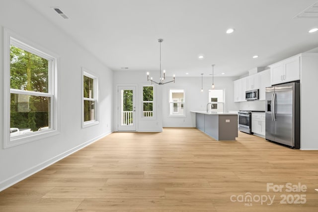 3924 Hager Dr, Charlotte, NC 28208 - kitchen with appliances with stainless steel finishes, healthy amount of natural light, light wood finished floors, and recessed lighting