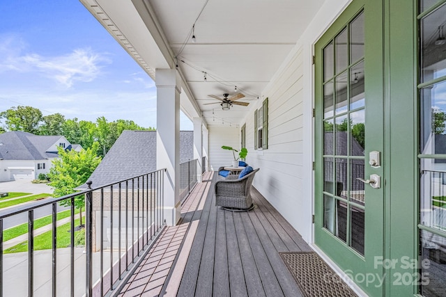 1702 Batson Creek Ln, Weddington, NC 28104 - balcony featuring ceiling fan
