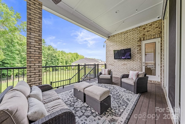 1702 Batson Creek Ln, Weddington, NC 28104 - wooden deck featuring an outdoor hangout area