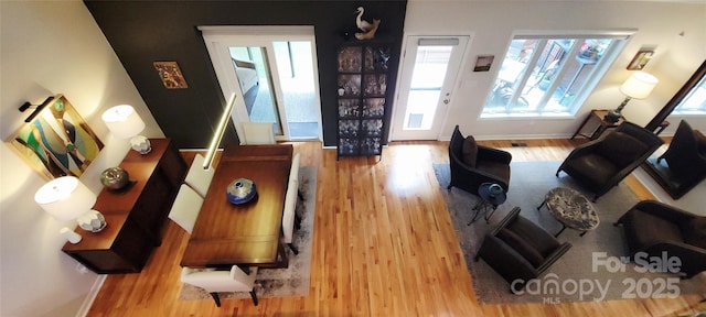 308 Woodfield Dr, Asheville, NC 28803 - living area with wood finished floors and baseboards
