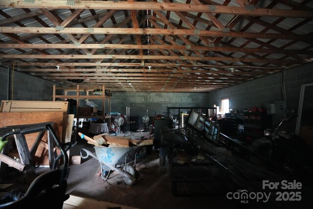 1007 W Cabaniss Rd, Shelby, NC 28150 - garage with concrete block wall