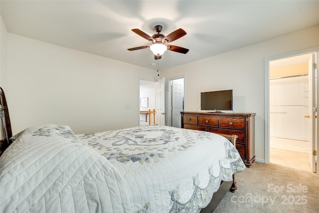 1003 Silver Springs Rd, Fort Mill, SC 29715 - bedroom with carpet, a ceiling fan, and ensuite bath