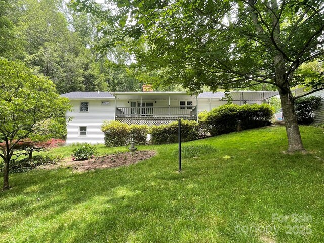 38 Westridge Dr, Asheville, NC 28803 - back of house with a lawn and a chimney