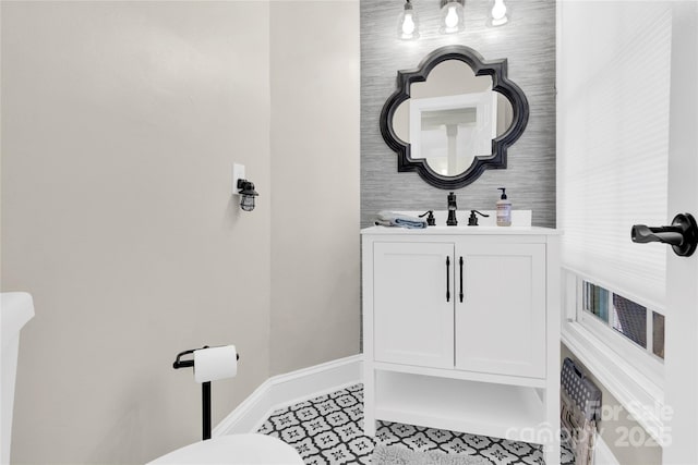 832 Kemp Rd, Mooresville, NC 28117 - half bathroom featuring tile patterned flooring and vanity