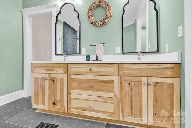 832 Kemp Rd, Mooresville, NC 28117 - full bathroom with tile patterned flooring and double vanity