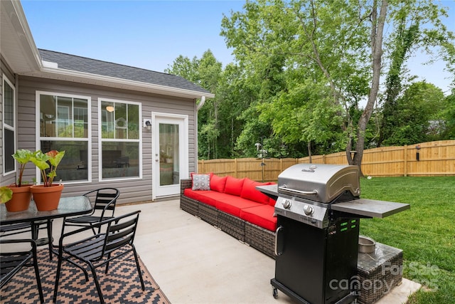 212 Rockrose Ct, Asheville, NC 28803 - view of patio / terrace with a grill and outdoor lounge area