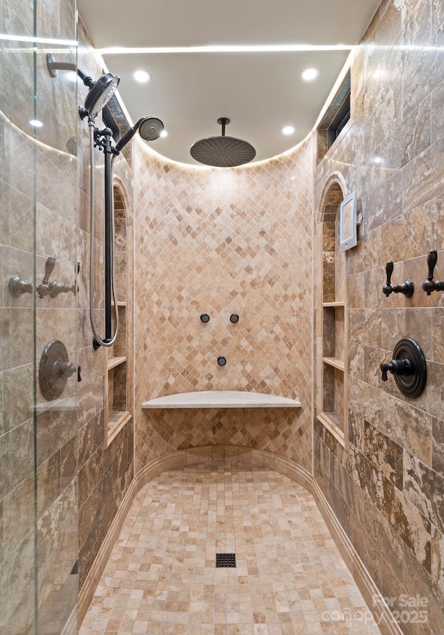 1220 Broadside Rd, York, SC 29745 - bathroom featuring tiled shower and recessed lighting