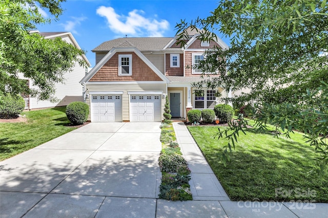 2210 Winding River Dr, Charlotte, NC 28214 - view of front facade featuring concrete driveway, a front lawn, and a garage