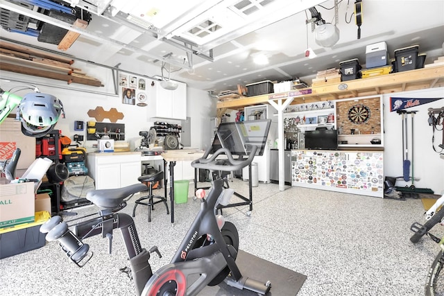 2210 Winding River Dr, Charlotte, NC 28214 - exercise area featuring a garage