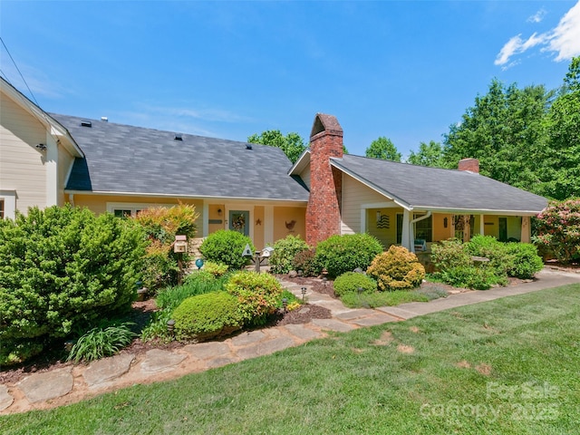 229 Crabtree Mountain Rd, Canton, NC 28716 - view of front of property with a front yard and a chimney
