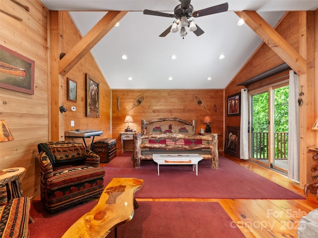 229 Crabtree Mountain Rd, Canton, NC 28716 - bedroom with wood walls, wood finished floors, and recessed lighting