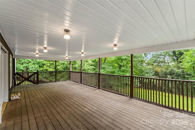 34 Westridge Dr, Asheville, NC 28803 - wooden deck with view of scattered trees