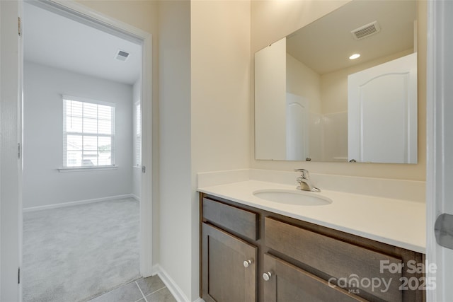 4051 Whittier Ln, Fort Mill, SC 29708 - bathroom with vanity, baseboards, and tile patterned floors