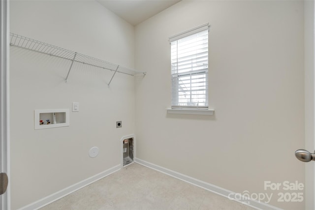4051 Whittier Ln, Fort Mill, SC 29708 - laundry room featuring washer hookup, hookup for a gas dryer, hookup for an electric dryer, and baseboards