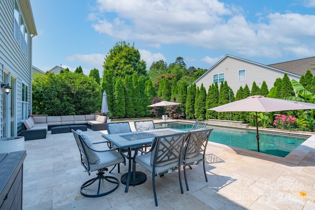 1211 Gold Rush Ct, Fort Mill, SC 29708 - outdoor pool featuring outdoor lounge area, a patio area, and outdoor dining space