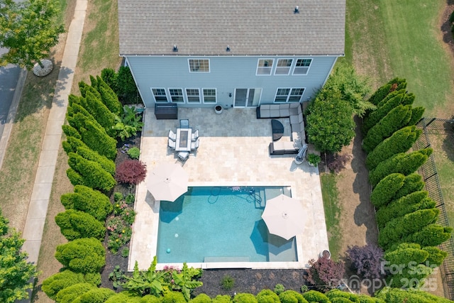 1211 Gold Rush Ct, Fort Mill, SC 29708 - view from above of property with a pool area