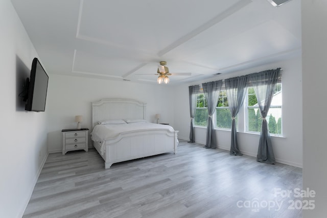 1211 Gold Rush Ct, Fort Mill, SC 29708 - bedroom featuring light wood-type flooring, baseboards, and a ceiling fan