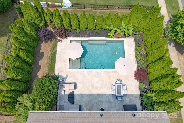 1211 Gold Rush Ct, Fort Mill, SC 29708 - view from above of property featuring a pool area