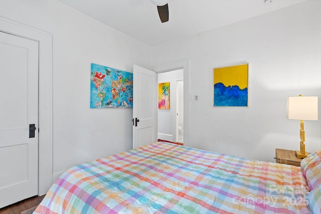 140 Pennsylvania Ave, Asheville, NC 28806 - bedroom featuring ceiling fan, baseboards, and wood finished floors