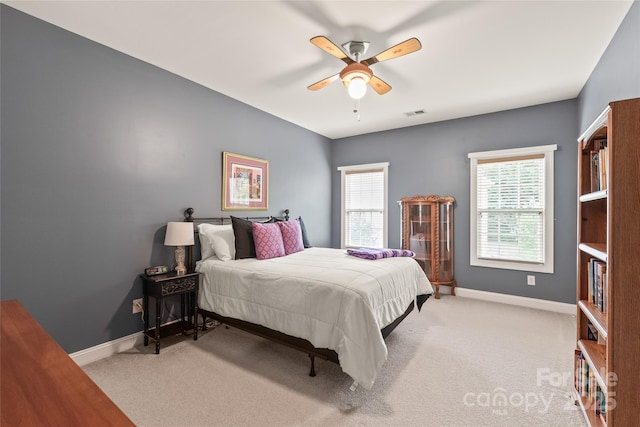 8115 Wilburn Ct, Charlotte, NC 28277 - bedroom featuring baseboards, light colored carpet, and ceiling fan