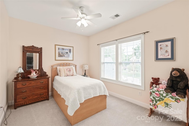 8115 Wilburn Ct, Charlotte, NC 28277 - bedroom with baseboards, light carpet, and ceiling fan