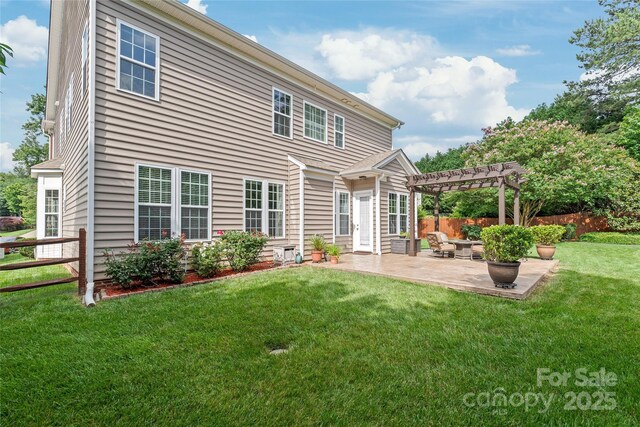 8115 Wilburn Ct, Charlotte, NC 28277 - rear view of property with a pergola and a patio