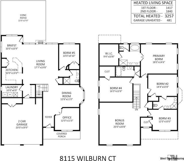 8115 Wilburn Ct, Charlotte, NC 28277 - property floor plan
