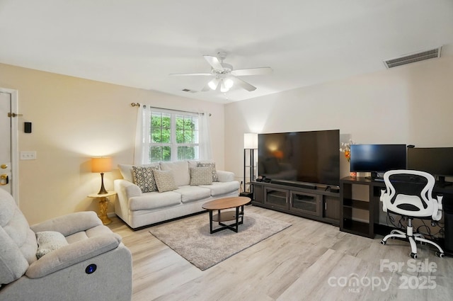2234 Dion Ave, Charlotte, NC 28212 - living room featuring wood finished floors, a ceiling fan, and an office area