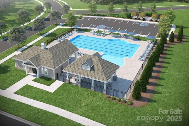 2584 Blue Sky Meadows Dr, Monroe, NC 28110 - drone / aerial view of a pool area