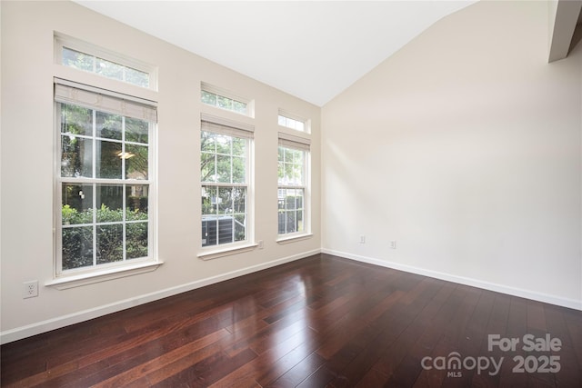 6416 Union Station Ct, Charlotte, NC 28210 - empty room featuring dark wood-style flooring and lofted ceiling