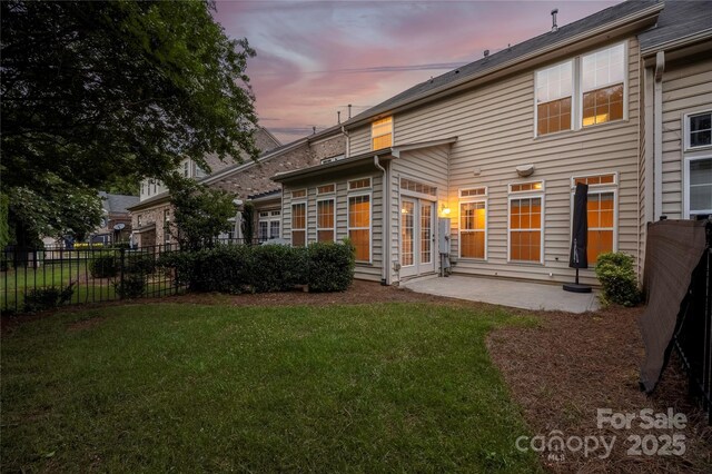 6416 Union Station Ct, Charlotte, NC 28210 - rear view of property featuring french doors and a patio area