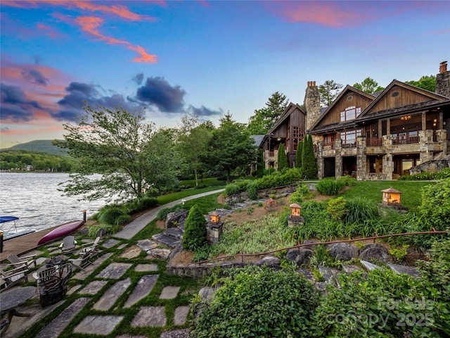 41 Chimney Pt, Lake Toxaway, NC 28747 - view of yard featuring a water view