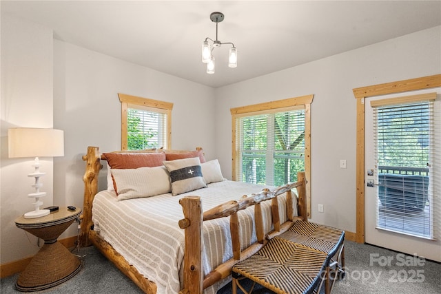 75 Indigo Bunting Ct, Tuckasegee, NC 28783 - bedroom featuring access to exterior and carpet