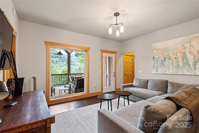 75 Indigo Bunting Ct, Tuckasegee, NC 28783 - living room with wood finished floors and baseboards