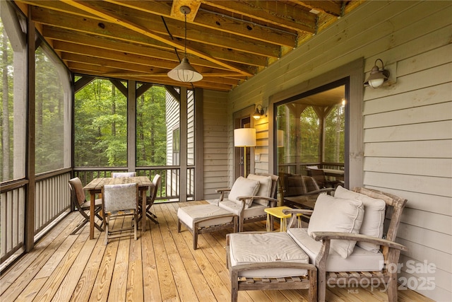 75 Indigo Bunting Ct, Tuckasegee, NC 28783 - wooden deck featuring outdoor dining space