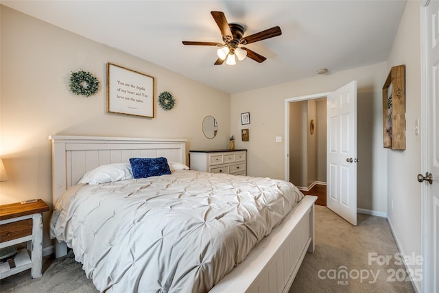 1206 Craig Ave, Lancaster, SC 29720 - bedroom featuring light colored carpet, baseboards, and a ceiling fan