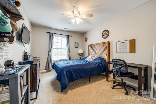 1206 Craig Ave, Lancaster, SC 29720 - bedroom featuring light carpet, ceiling fan, and baseboards