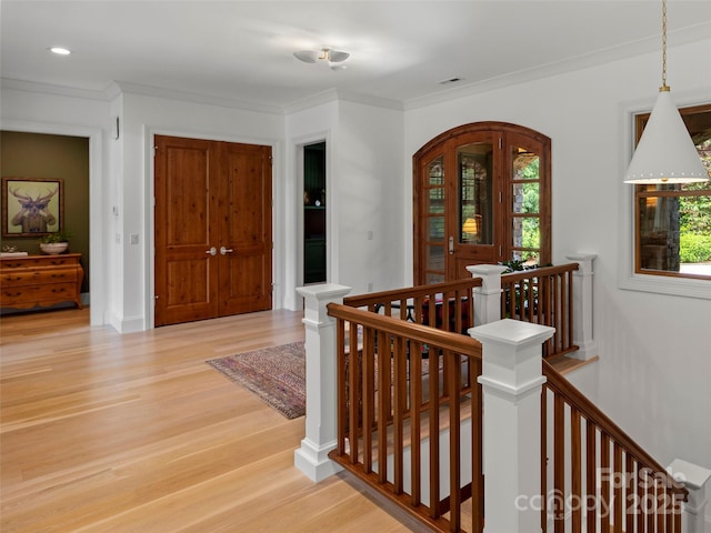 24 Deep Creek Trl, Arden, NC 28704 - foyer with light wood-style floors and ornamental molding