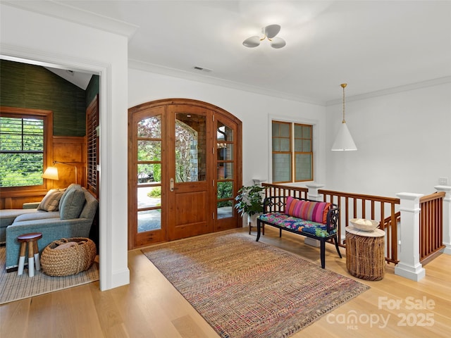 24 Deep Creek Trl, Arden, NC 28704 - entrance foyer featuring light wood-style floors and ornamental molding