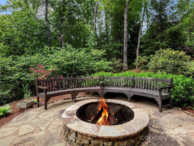 24 Deep Creek Trl, Arden, NC 28704 - view of patio / terrace with an outdoor fire pit